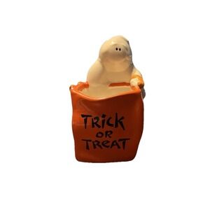 Vintage American Greetings Halloween Ghost Candy Dish Ceramic Planter 5"